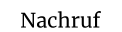 Nachruf