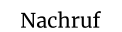 Nachruf