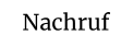 Nachruf