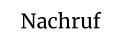 Nachruf